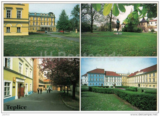 Teplice - spa area Beethoven - town views - Czech republic - used 2003 - JH Postcards
