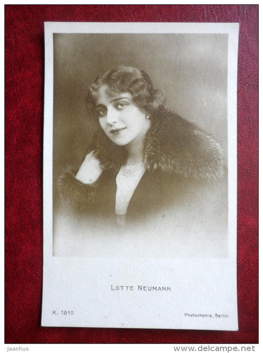 Lotte Neumann - movie actress - cinema - 1810 - old postcard  - Germany - unused - JH Postcards