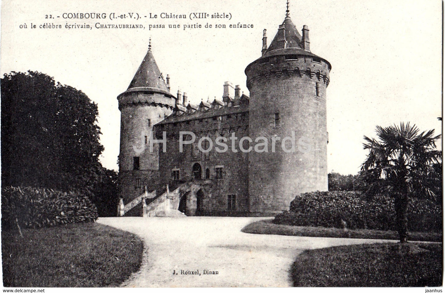 Combourg - Le Chateau - ou le celebre ecrivain - 22 - old postcard - France - unused - JH Postcards