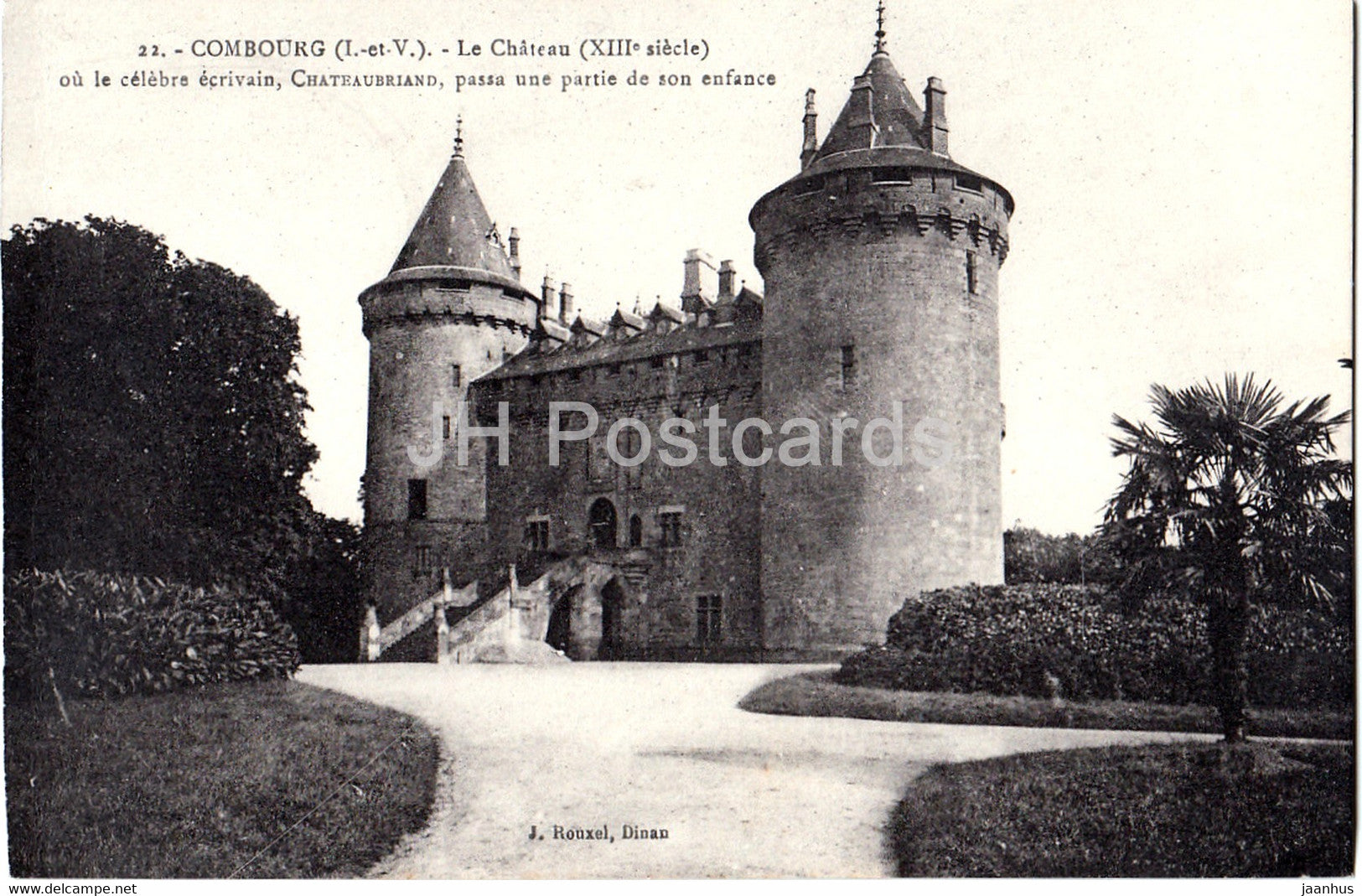 Combourg - Le Chateau - ou le celebre ecrivain - 22 - old postcard - France - unused - JH Postcards