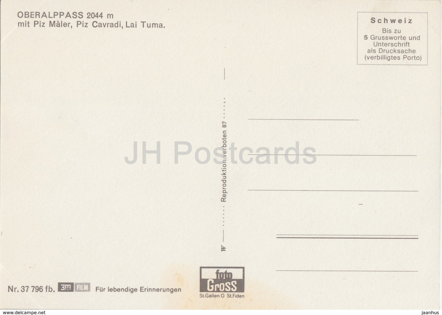 Gruss vom Oberalppass - Piz Maler - Piz Cavradi - Lai Tuma - train - multiview - Switzerland - unused