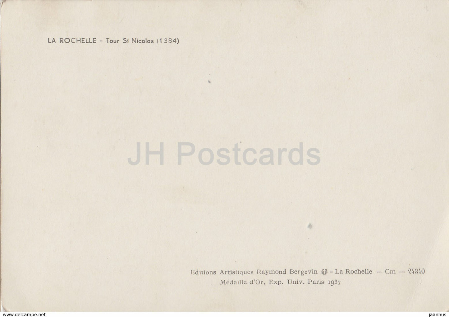 La Rochelle - tour St Nicolas - sailing boat - old postcard - 1384 - France - unused