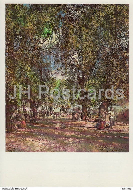 painting by I. Brodsky - Alley in the Park - Russian art - 1987 - Russia USSR - unused