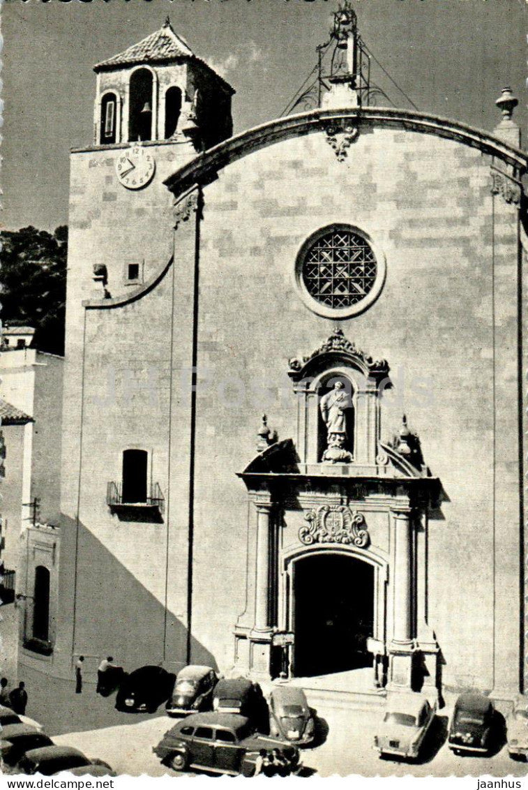 Tossa de Mar - Costa Brava - Iglesia Parroquial de San Vicente - Fachada - church - old postcard - Spain - unused - JH Postcards