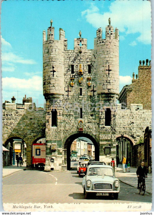 York - Micklegate Bar - car - England - United Kingdom - unused - JH Postcards