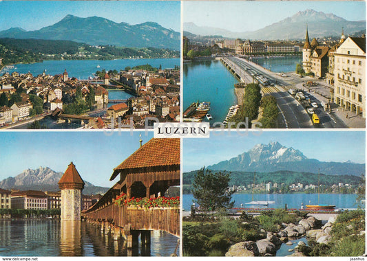 Lucerne - Luzern - bridge - multiview - 14 - Switzerland - unused - JH Postcards