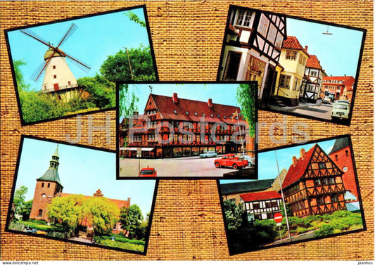 Svendborg - windmill - street view - church - multiview - 6572-7 - Denmark - unused - JH Postcards