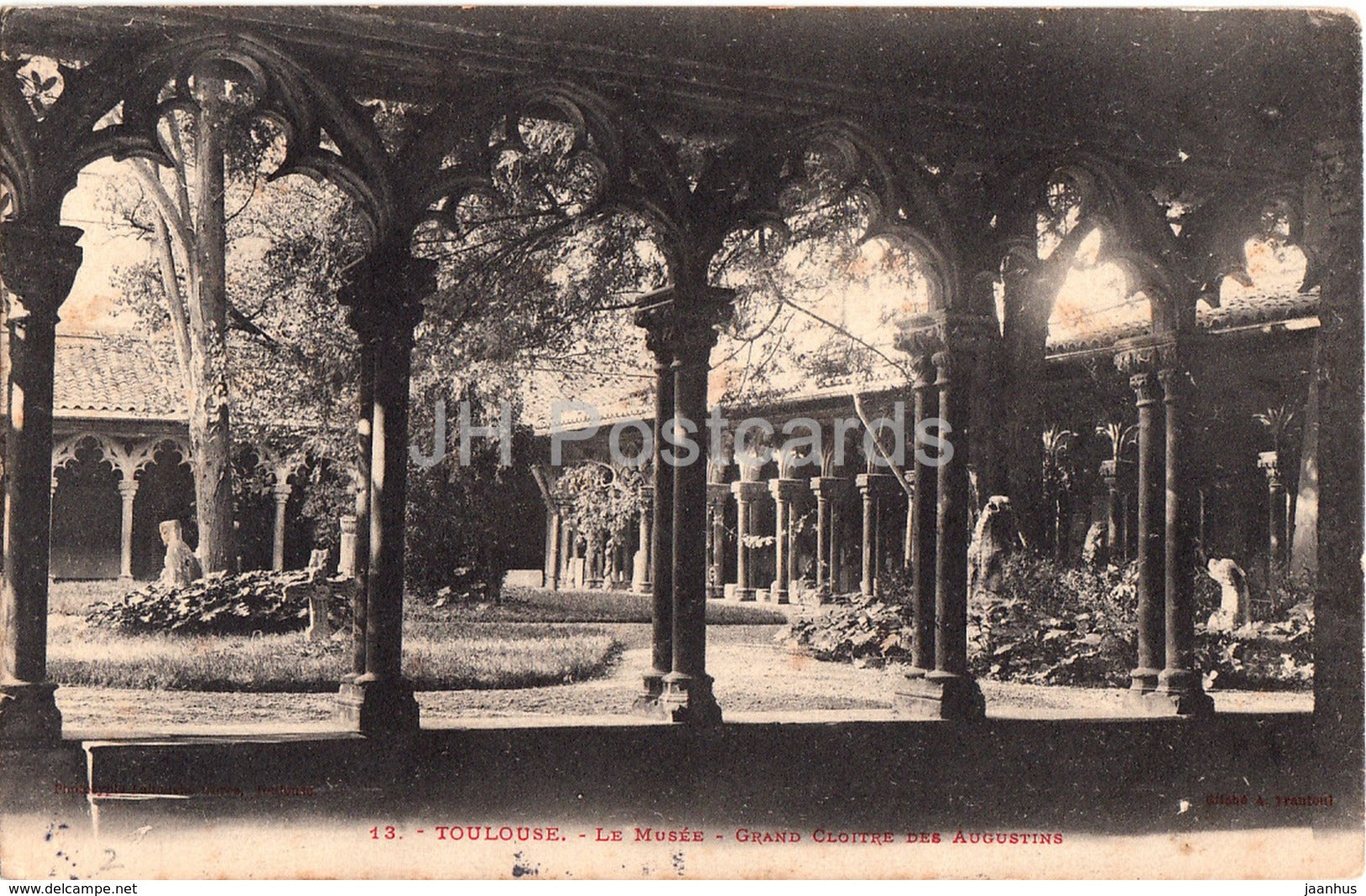 Toulouse - Le Musee - Grand Cloitre des Augustins - cloister - 13 - old postcard - 1904 - France - used - JH Postcards