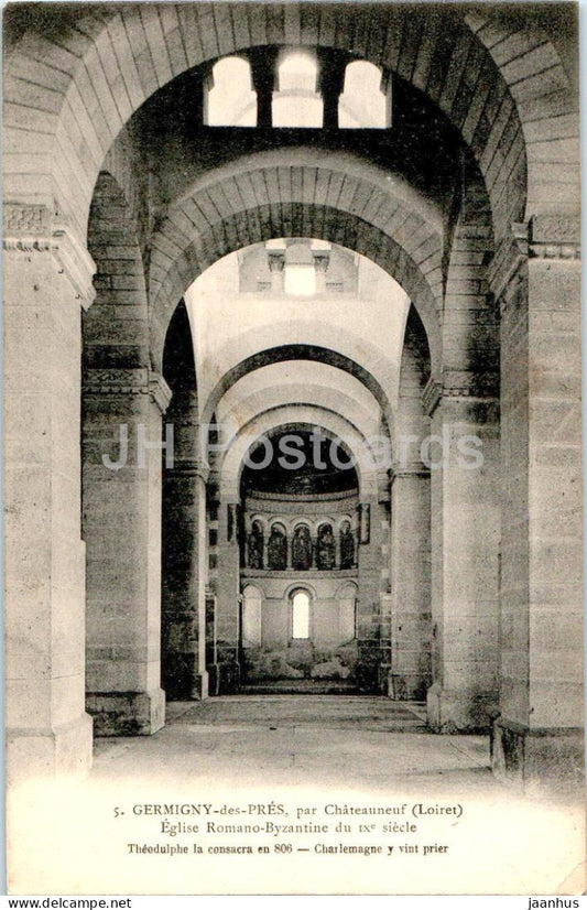 Germigny des Pres par Chateauneuf - Eglise Romano Byzantine - church - 5 - old postcard - 1918 - France - used - JH Postcards