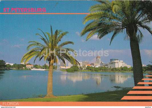 St Petersburg reflected in the Mirror Lake - FL - 1993 - USA - used - JH Postcards