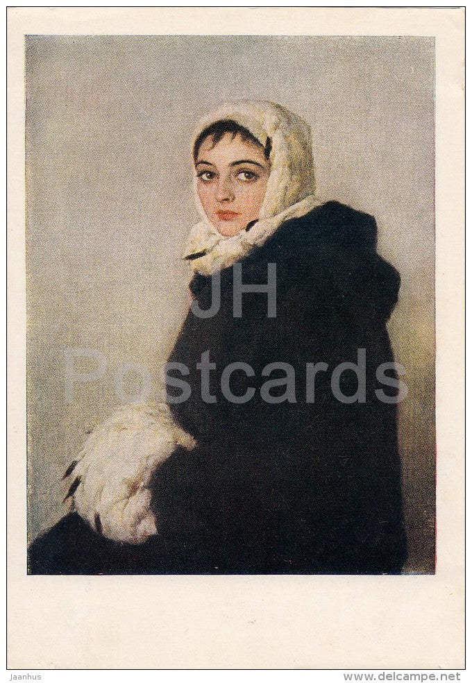 painting by V. Serov - Portrait of Ballerina N. Krasnosheyeva - woman - Russian art - 1951 - Russia USSR - unused - JH Postcards