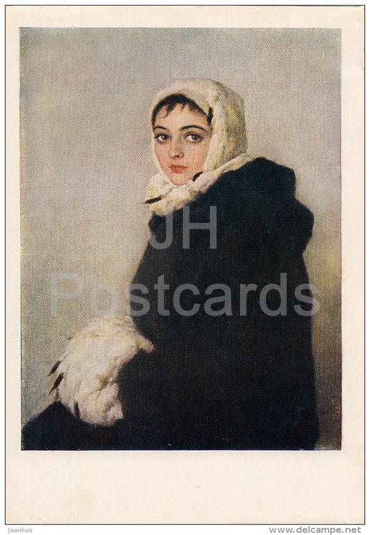 painting by V. Serov - Portrait of Ballerina N. Krasnosheyeva - woman - Russian art - 1951 - Russia USSR - unused - JH Postcards