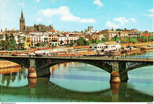 Sevilla - Puerto de Triana y vista parcial - Triana bridge - 142 - Spain - unused - JH Postcards