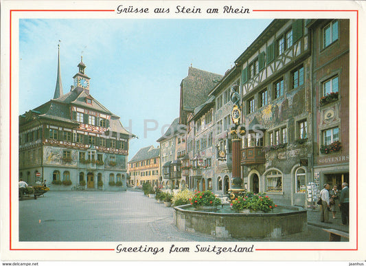Grusse aus Stein am Rhein - Rathausplatz - Town Square - Feldpost - Switzerland - used - JH Postcards