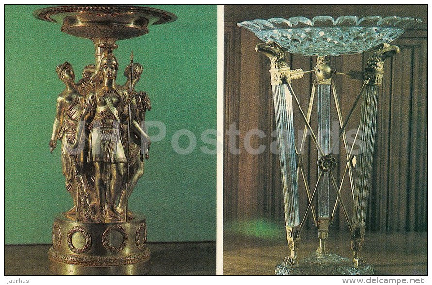 Vase . Tabel Decoration - Grand dining room - Alupka Palace Museum - Crimea - 1989 - Ukraine USSR - unused - JH Postcards