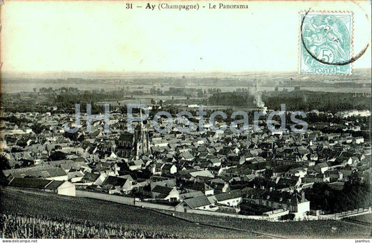 Ay Champagne - Le Panorama - general view - 31 - old postcard - 1906 - France - used - JH Postcards