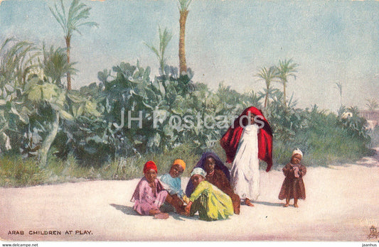 Arab Children at Play - series IV - Oilette - Tuck's - 7204 - old postcard - unused - JH Postcards