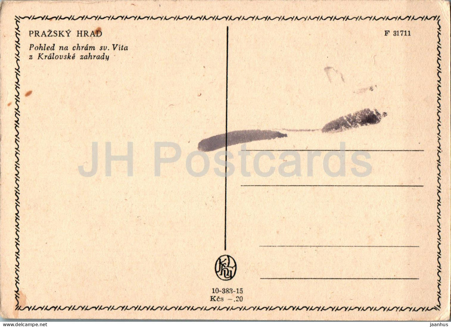 Praha - Prag - Pohled na chram sv Vita z Kralovske zahrady - alte Postkarte - Tschechische Republik - Tschechoslowakei - unbenutzt