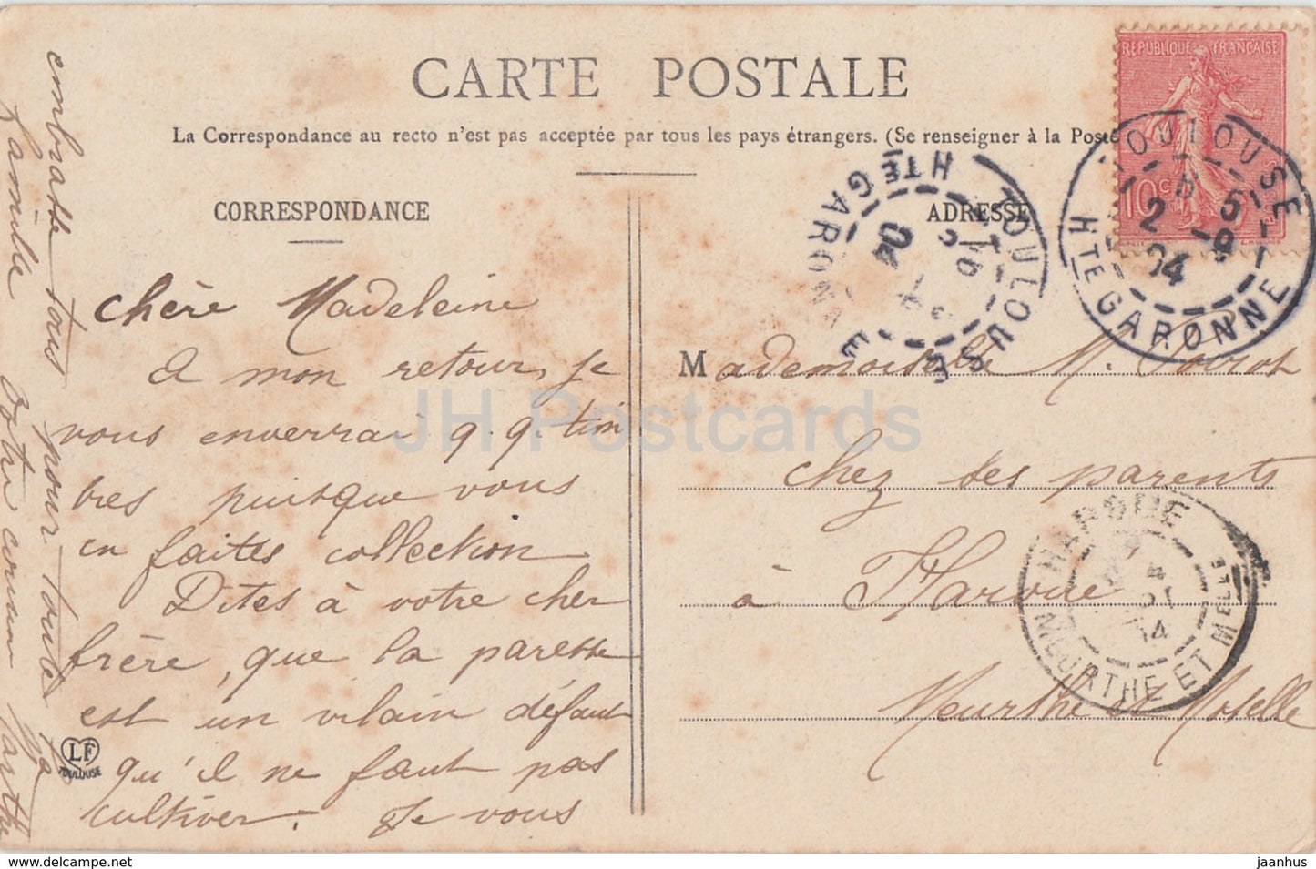 Toulouse - Le Musee - Grand Cloitre des Augustins - cloister - 13 - old postcard - 1904 - France - used