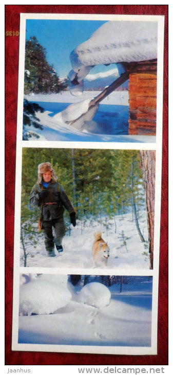 hunter - dog - on Lake Baikal - 1975 - Russia USSR - unused - JH Postcards