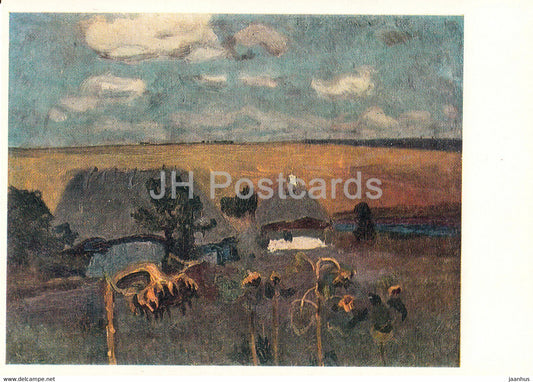 painting by Jan Stanislawski - Sunflowers - Polish art - 1981 - Russia USSR - unused - JH Postcards