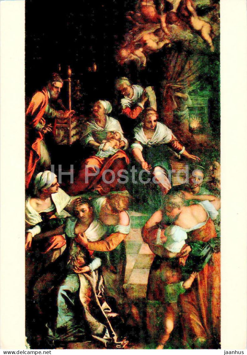 Painting by Giovanni Contarini - La Nativita della Vergine Chiesa SS XII Apostoli - 6460 - Italian art - Italy - unused - JH Postcards