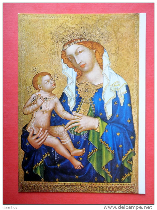 Bohemian Master around 1350 , Madonna with Child , called Zbraslavska - Czech Gothic Art - Czechoslovakia - unused - JH Postcards
