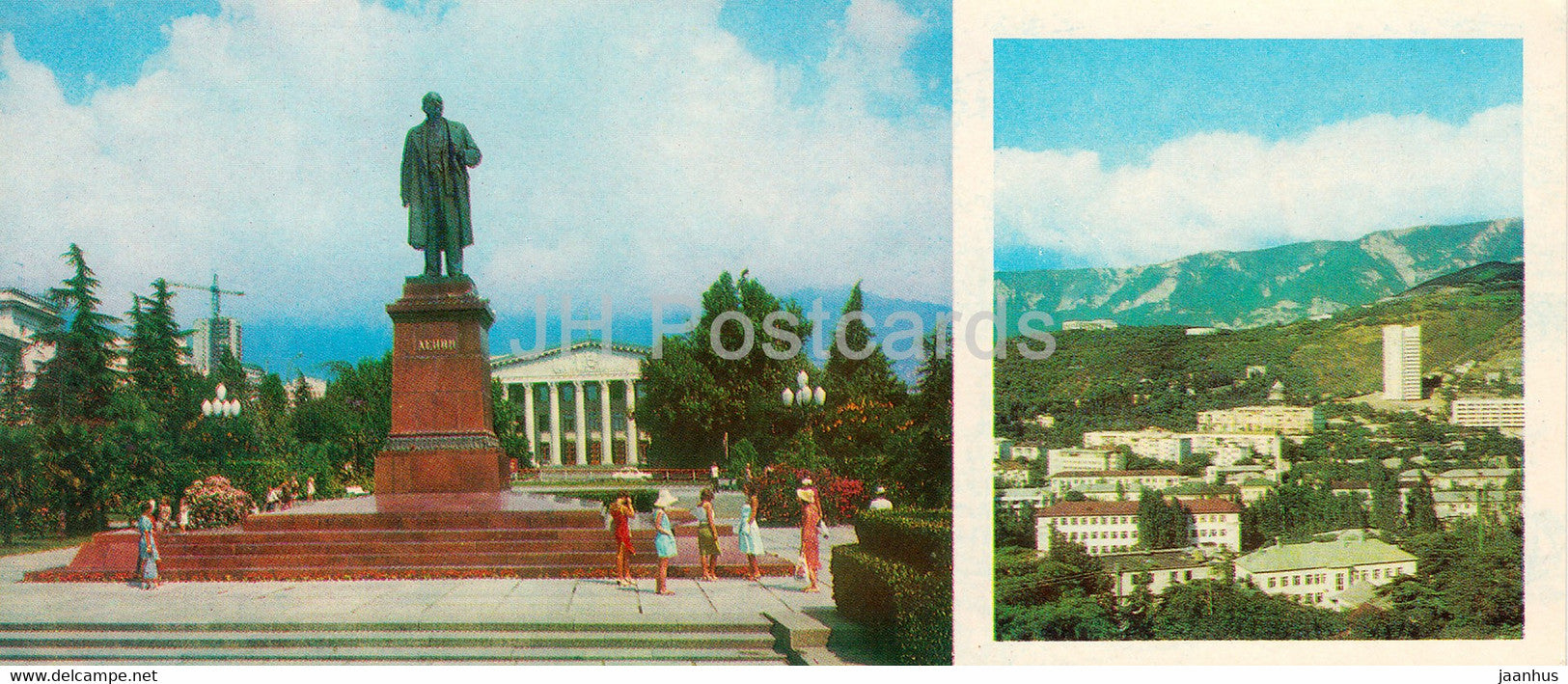 Yalta - monument to Lenin - city view - Crimea - 1980 - Ukraine USSR - unused - JH Postcards