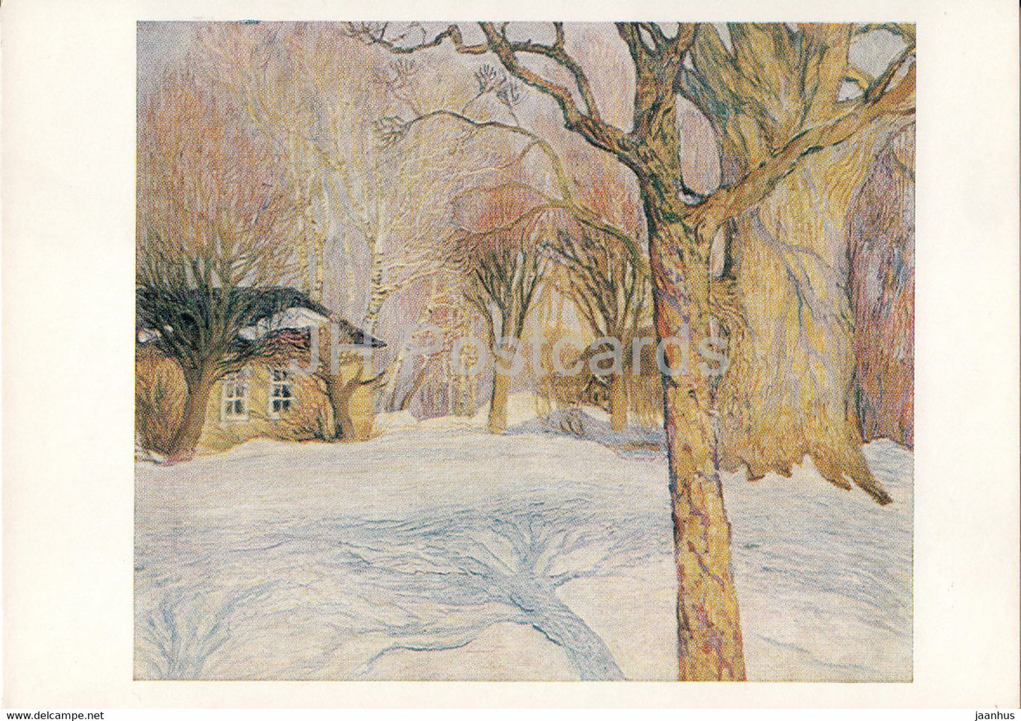 painting by Vasily Ezdakov - Pushkin House - Russian art - 1985 - Russia USSR - unused - JH Postcards