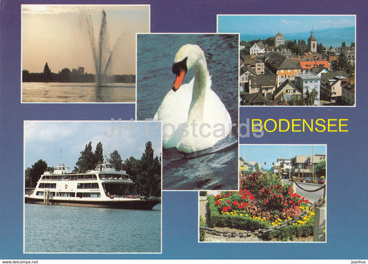 Bodensee - swan - birds - ship - multiview - 14165 - Switzerland - unused - JH Postcards