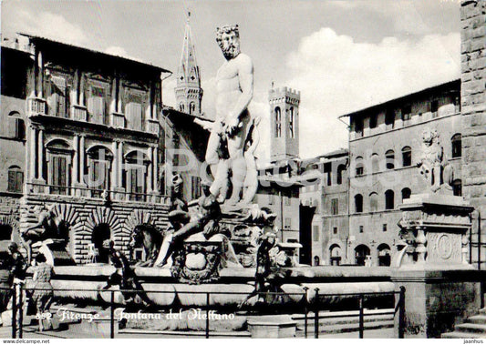 Firenze - Florence - Fontana del Nettuno - Neptune's Fountain - 552 - old postcard - 1957 - Italy - used - JH Postcards