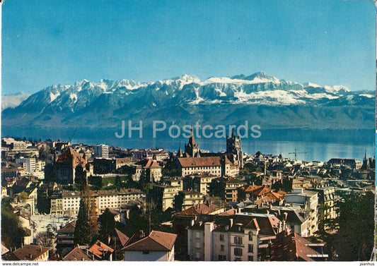 Lausanne - Le Chateau La Cathedrale et les Alpes de Savoie - cathedral - castle - 631 - Switzerland - used - JH Postcards