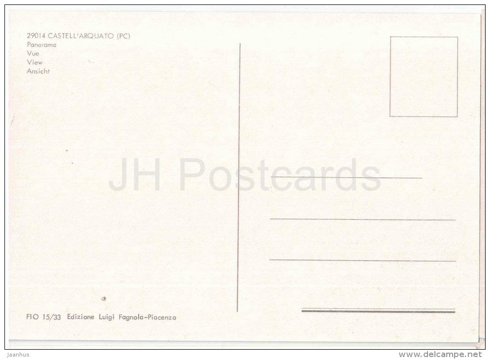 panorama - Castell`Arquato - Piacenza - Emilia-Romagna - 29014 - FIO 15/33 - Italia - Italy - unused - JH Postcards