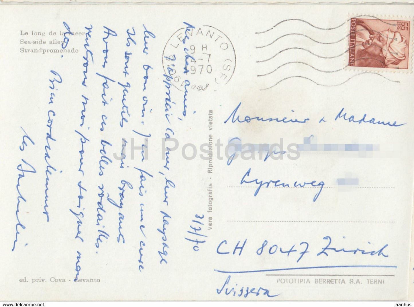 Levanto – Lungomare – Sea Side Alley – 1970 – Italien – gebraucht