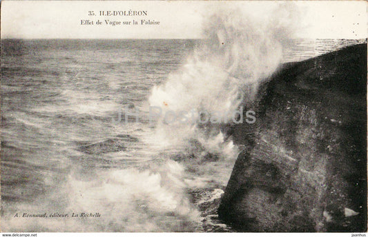 Ile D'Oleron - Effet de Vague sur la Falaise - 35 - old postcard - France - unused - JH Postcards