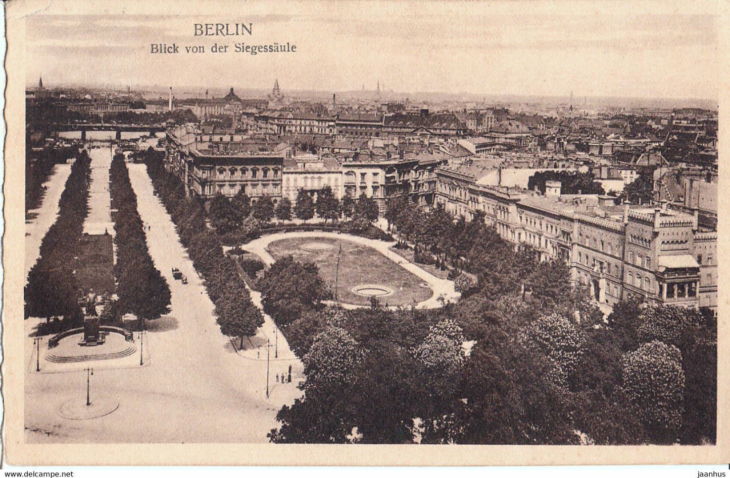 Berlin - Blick von der Siegessaule - old postcard - 360 - Germany - unused - JH Postcards