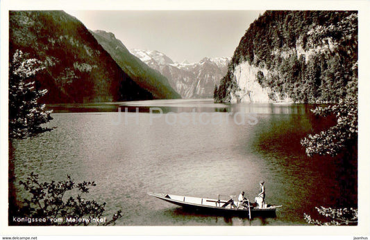 Konigssee vom Malerwinkel - boat - old postcard - Germany - unused - JH Postcards