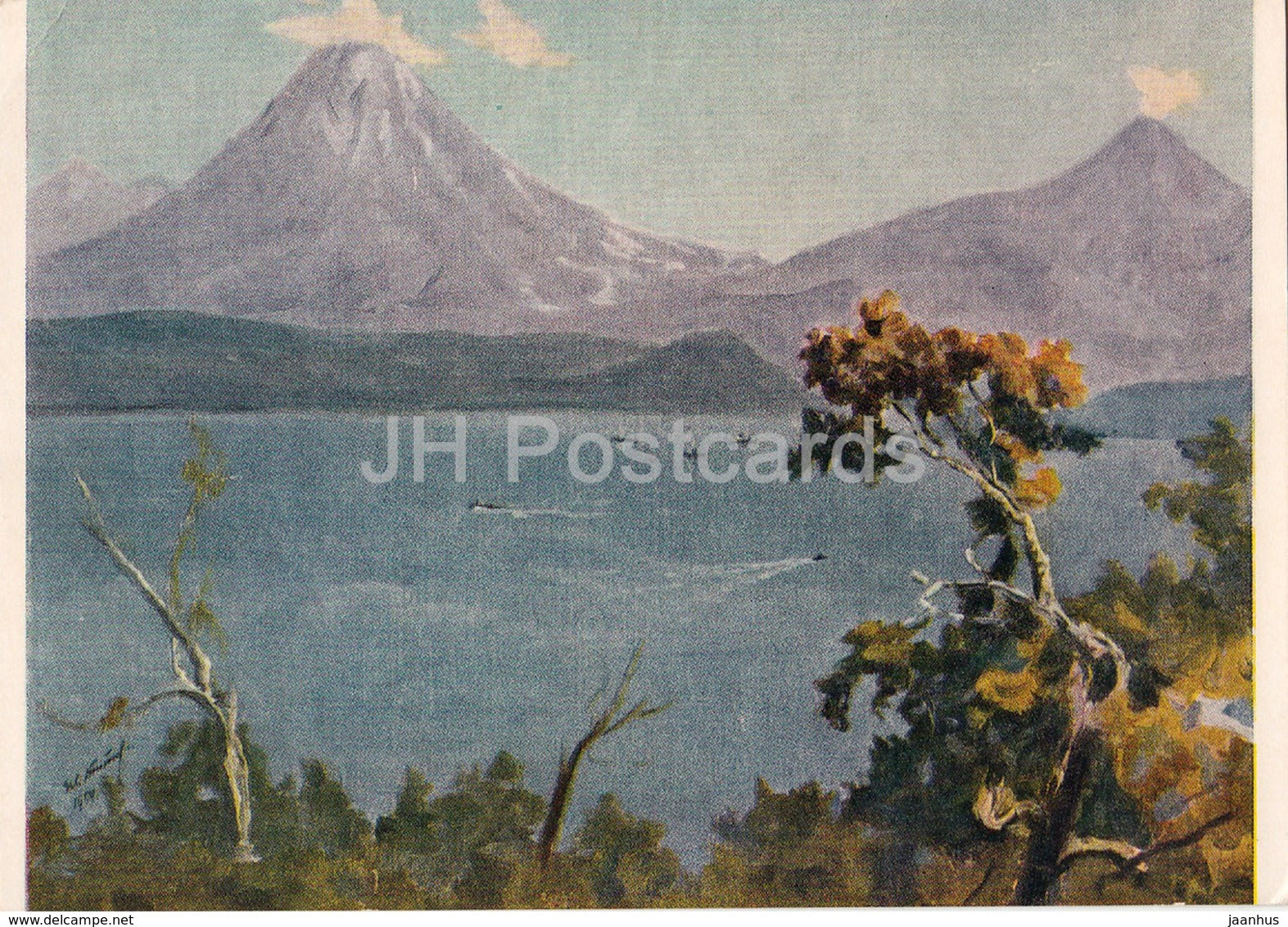 painting by I. Titov - Avachinskiy Bay - Russian art - 1956 - Russia USSR - unused - JH Postcards