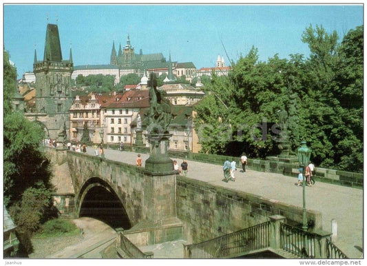 The Castle of Prague Hradcany and Charles Bridge - 3 - Praha - Prague - Czechoslovakia - Czech - unused - JH Postcards