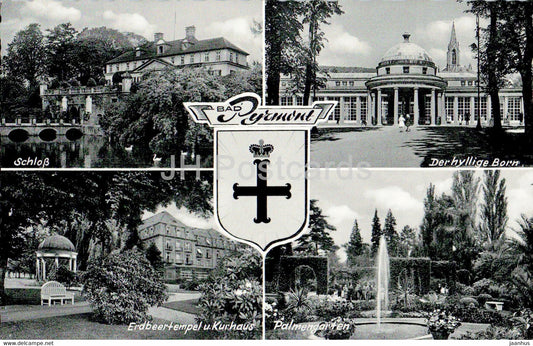 Bad Pyrmont - Schloss - Der Hyllige Born - Palmengarten - Kurhaus - old postcard - Germany - unused - JH Postcards