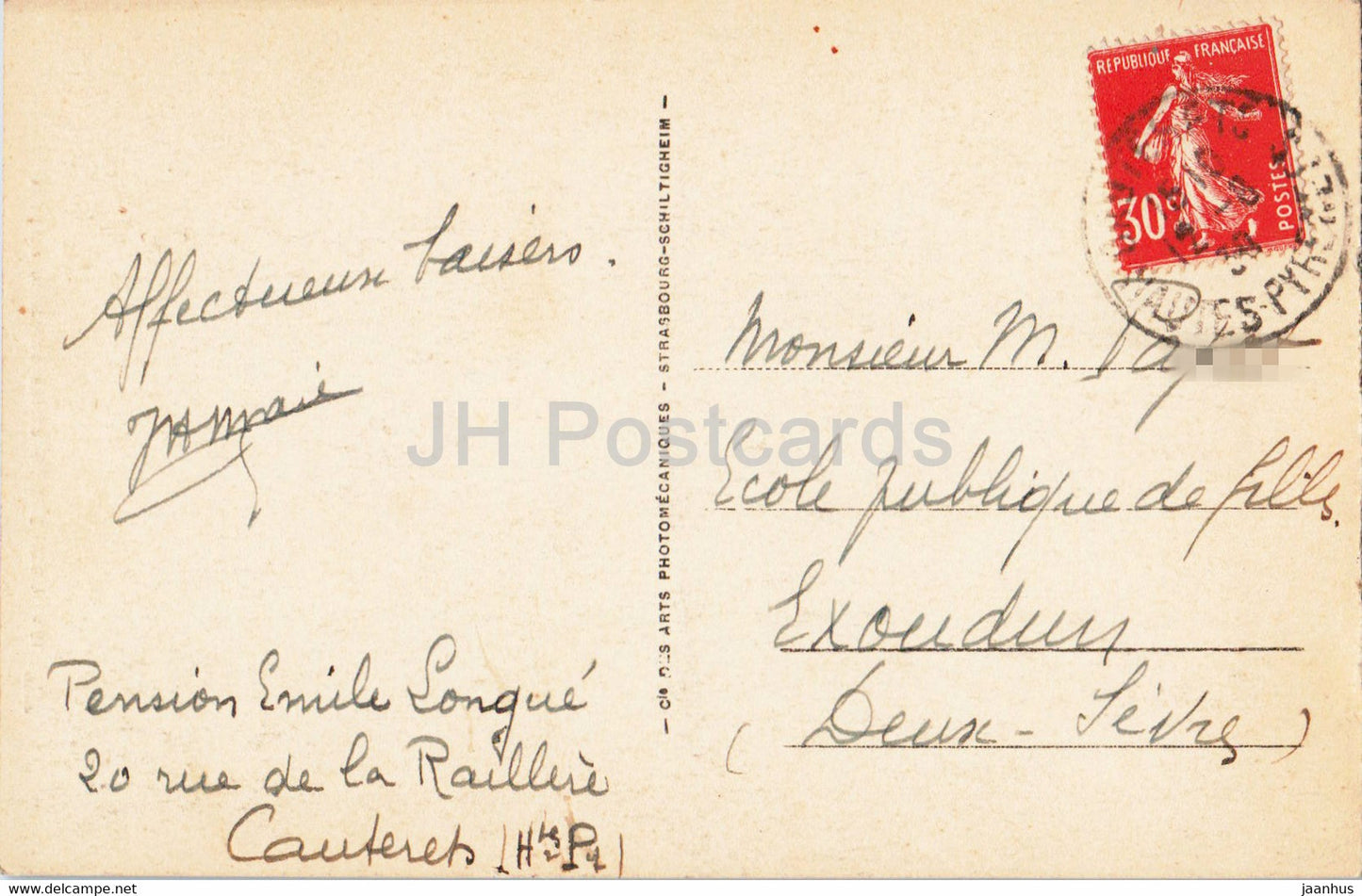 Cauterets - et les sommets neigeux - 194 - carte postale ancienne - 1938 - France - oblitéré