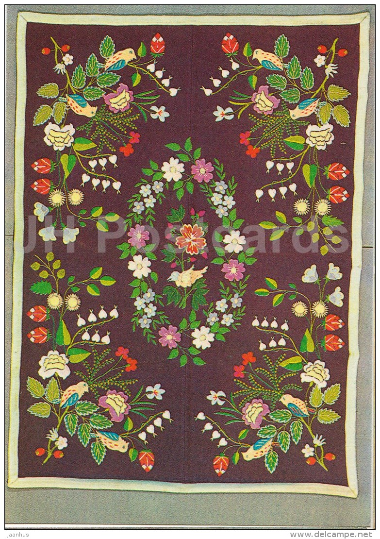 Blanket . Muhu island - The Estonian National Museum - 1984 - Estonia USSR - unused - JH Postcards