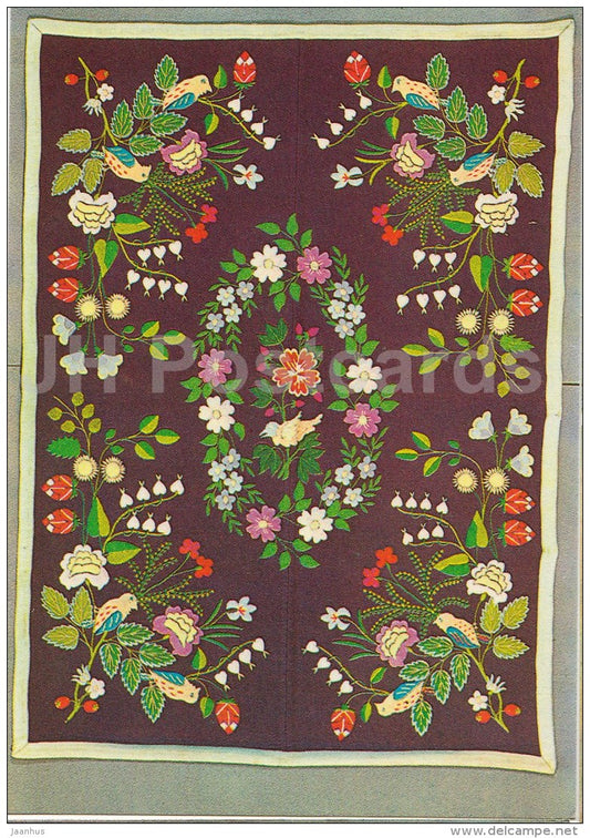 Blanket . Muhu island - The Estonian National Museum - 1984 - Estonia USSR - unused - JH Postcards