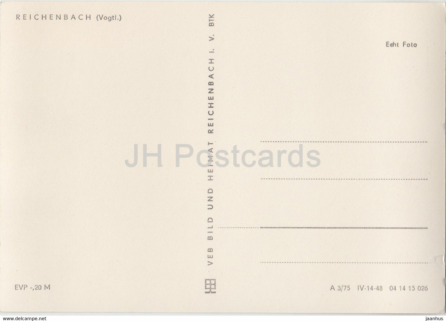 Reichenbach - Vogtl - Germany DDR - unused