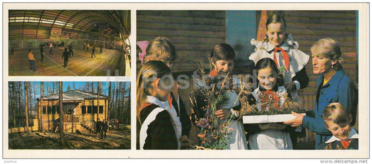 Sport Hall - Pioneers - BAM - Baikal-Amur Mainline , construction of the railway - 1983 - Russia USSR - unused - JH Postcards