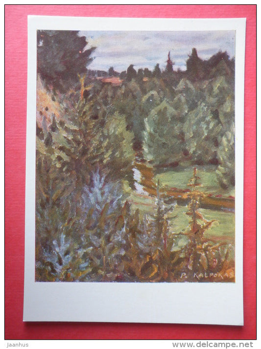 painting by Petras Kalpokas - Jiesia Stream . 1928 - lithuanian art - unused - JH Postcards