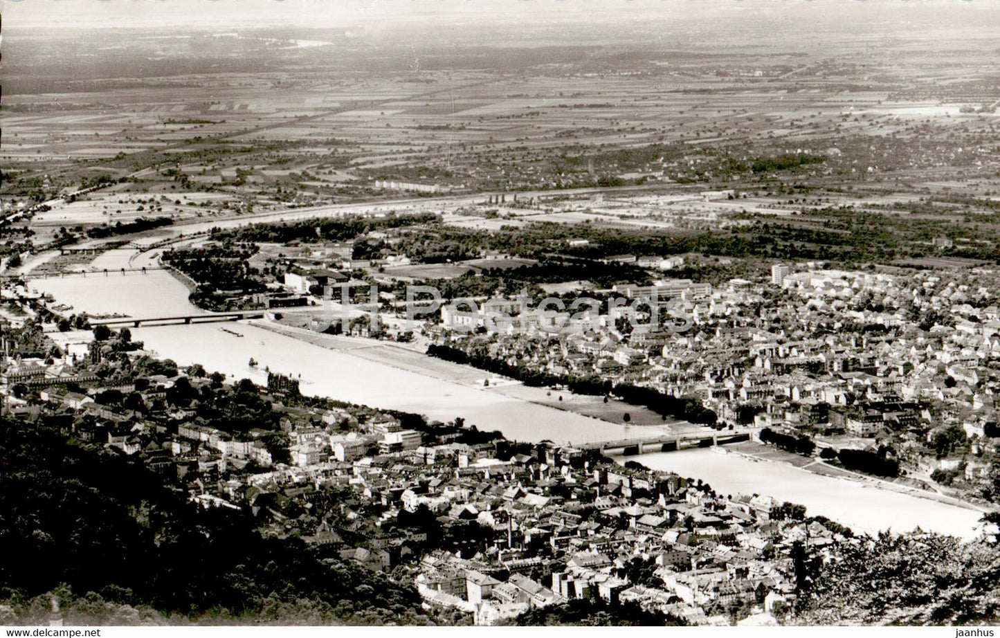 Blick vom Konigstuhl auf Heidelberg und Rheinebene - 1960 - Germany - used - JH Postcards