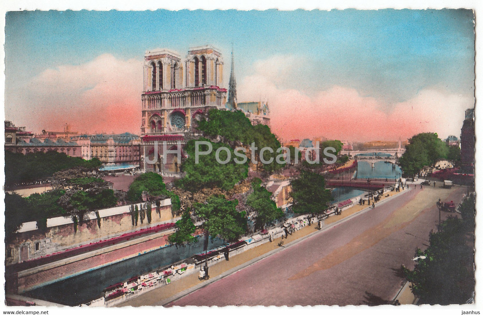Paris - Notre Dame et la Seine - 3 - old postcard - France - used - JH Postcards
