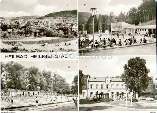 Heilbad Heiligenstadt - Neun Brunnen - Schwimmbad - Bahnhof - pool - old postcard - 1974 - Germany DDR - used - JH Postcards