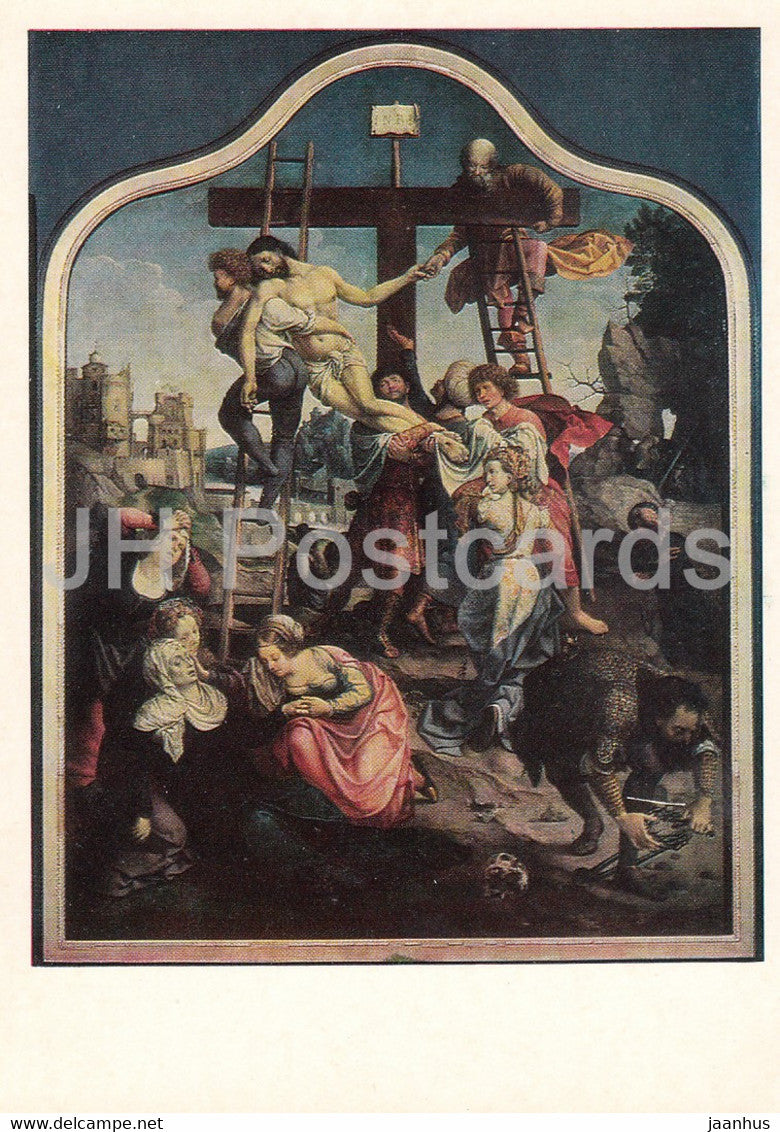 painting by Jan Gossaert - Descent from the Cross - Dutch art - 1972 - Russia USSR - unused - JH Postcards